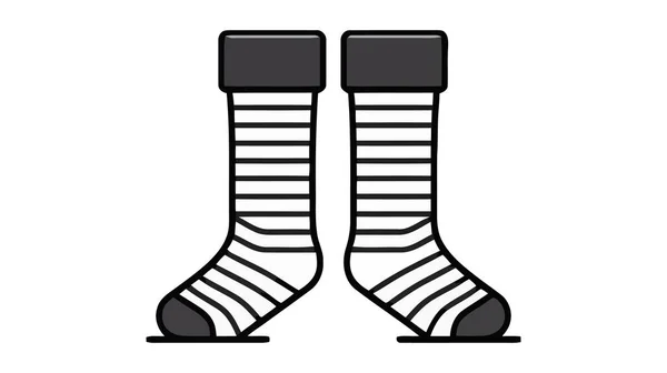Sokken Omtrek Icoon Vector Logo Illustratie Geïsoleerd Witte Achtergrond — Stockvector