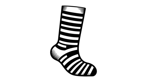 Çorap Taslak Ikonu Vektör Logosu Resimler Beyaz Arkaplanda Izole Edildi — Stok Vektör