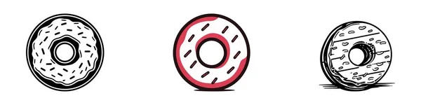 Set Vectores Donut Aislados Sobre Fondo Blanco Donut Colección — Vector de stock