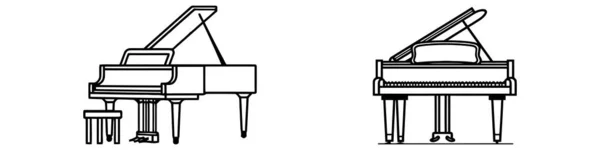 Клавиатура Рояля Набор Векторных Логотипов Коллекция — стоковый вектор