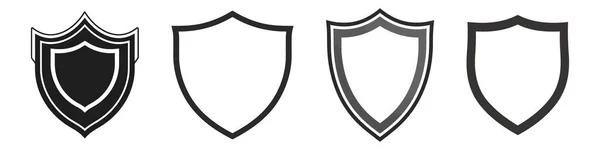 Ícone Escudo Vetorial Escudos Heráldicos Etiquetas Pretas Segurança Prémio Knight — Vetor de Stock