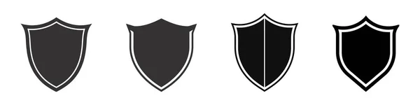Vektor Schild Symbol Wappenschilde Schwarze Sicherheitsschilder Ritterorden Mittelalterliche Königliche Jahrgangsabzeichen — Stockvektor