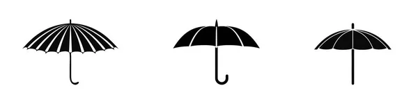 Regenschirm Symbol Set Vorhanden Sonnenschirm Symbol Wetterzeichen Vektorillustration — Stockvektor