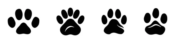 Vektör Kedi Köpek Patileri Icom Beyaz Arkaplanda Farklı Boyutlarda Logo — Stok Vektör