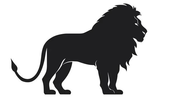 Lion Silhouette Vector Illustration White Background — Stock Vector