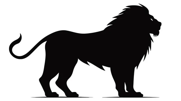Lion Silhouette Vector Illustration White Background — Stock Vector