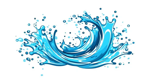 Salpicos Água Azul Ilustração Vetorial Sobre Fundo Branco —  Vetores de Stock