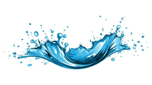 Blauer Wasserspritzer Vektorabbildung Auf Weißem Hintergrund — Stockvektor