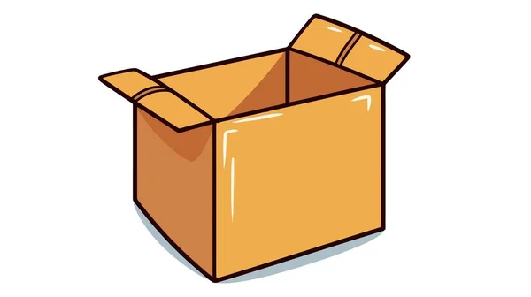Brown Cardboard Box Carton Package White Background — Stock Vector