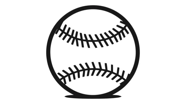 Fritid Baseball Logotyp Svart Ikon Vit Bakgrund — Stock vektor