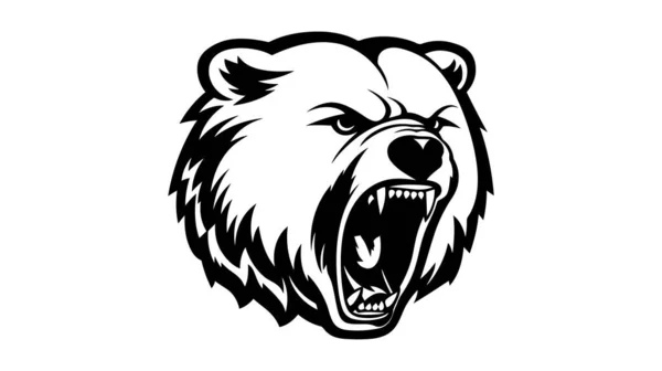 Bear Head Illustration Logo Vector Drawing Bear White Background — Stock Vector