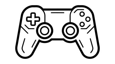 Asgari Oyun Sembolü - Akıcı Modern Oyunlar - Kablosuz Denetleyici Simgesi - Vektör illüstrasyonu.