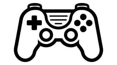 Asgari Oyun Sembolü - Akıcı Modern Oyunlar - Kablosuz Denetleyici Simgesi - Vektör illüstrasyonu.