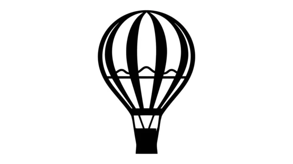 熱気球のアイコンは 現代の最小限のフラットデザインスタイルのシンボル ベクターイラスト シルエット — ストックベクタ