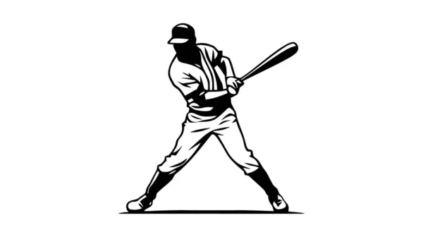 stock vector Baseball player vector silhouette. Isolated batter icon.