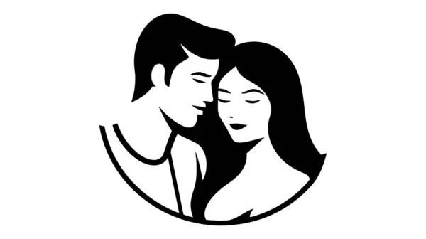 Couple Amoureux Logo Vectoriel Sur Fond Blanc — Image vectorielle