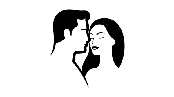 Birbirine Aşık Çift Beyaz Arka Planda Vektör Logosu — Stok Vektör