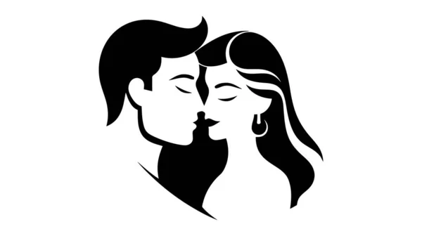 Couple Love Vector Logo White Background — Stock Vector
