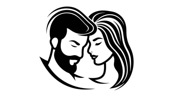 Couple Love Vector Logo White Background — Stock Vector