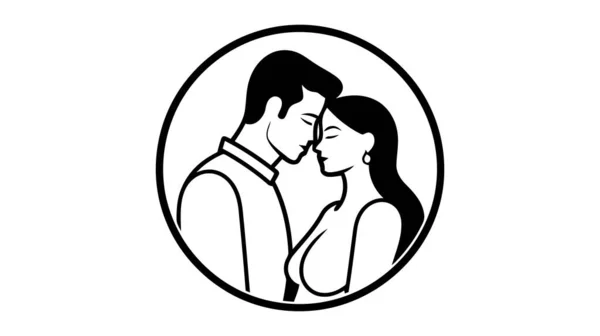 Pár Lásce Vektorové Logo Bílém Pozadí — Stockový vektor