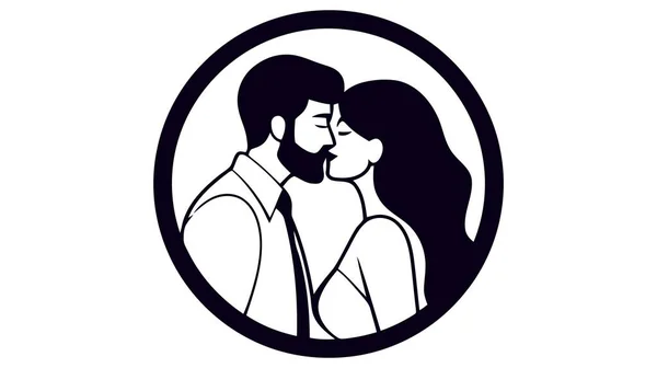 愛のカップル 白い背景のベクトルロゴ — ストックベクタ