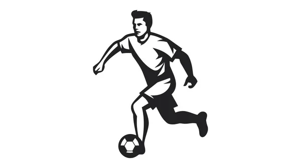 Vector Soccer Player Silhouette Player Shooting White Background — Stock Vector
