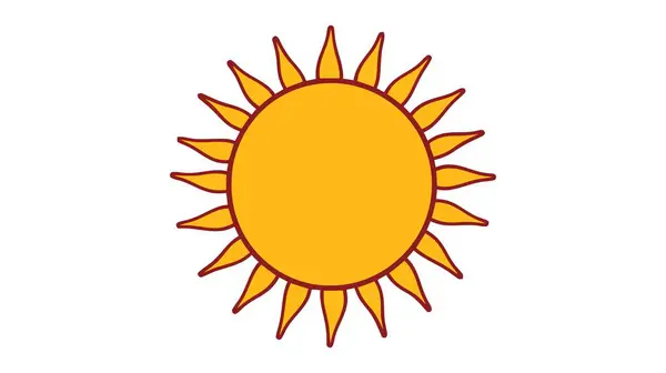 Sun Yellow Icon White Background Vector Illustration — Stock Vector
