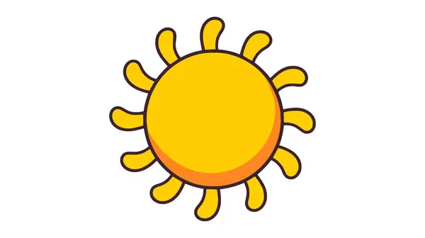 Matahari Ikon Kuning Pada Latar Belakang Putih Ilustrasi Vektor - Stok Vektor