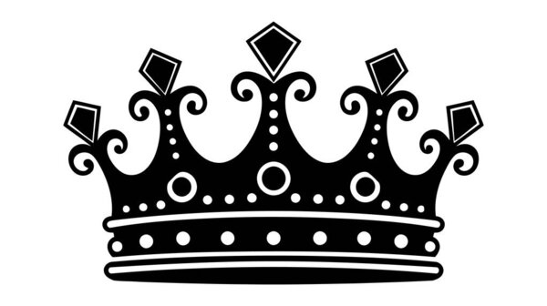 Vector Black Crown Icon Isolated White Background — Stock Vector