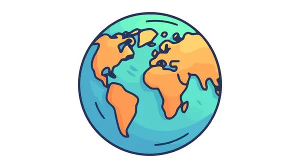 Planète Plate Icône Terre Illustration Vectorielle Pour Bannière Web Web — Image vectorielle