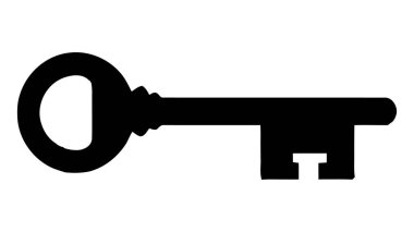 Beyaz arkaplanda izole edilmiş eski kapı anahtar vektör resimlemesi.