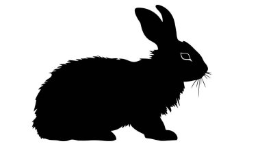 Tavşan siluet vektör. Paskalya tavşanı. Bir kalıp veya şablon olarak kullanılabilir Festival süsleri, kartpostallar, vitrinler, logolar, vb.