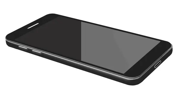 Gerçekçi modern akıllı telefon beyaz arka planda izole edilmiş. Telefonu boş ekran ile taklit et. Vektör illüstrasyonu.