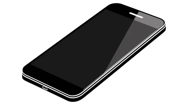 Realistisk Modern Smartphone Isolerad Vit Bakgrund Förlöjliga Telefonen Med Tom — Stock vektor