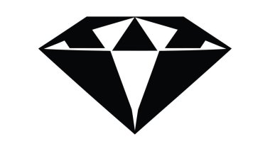 Elmas simgesi. Mücevher sembolü. Mücevher taşı. Beyaz arkaplanda grafiksel element. Renkli, düz elmas simgeleri. Vektör illüstrasyonu.