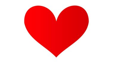 Beyaz arka planda kırmızı kalp simgesi. Aşk logosu kalp çizimi.