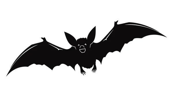 Cadılar bayramı yarasa silueti vektör tasarımı beyaz arkaplanda izole.