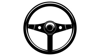 Beyaz arkaplanda yarış direksiyonu simgesi.