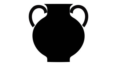 Meyve suyu ikonu. Siyah sürahi silueti beyaz arka planda izole edilmiş. Su testisi ikonu. Vektör illüstrasyonu.