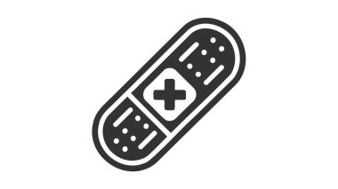 Yapıştırıcı sıva çizgisi ve kabartma simgesi, acil durum ve ilaç rengi düzenlenebilir.