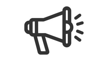 Megafon Simgesi Vektör Logo Tasarım Şablonu.
