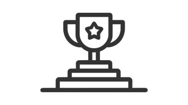 Kupa çizgisi simgesi, Vektör illüstrasyonu beyaz arkaplanda izole edildi