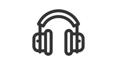 Kulaklıklar düz simge. Kulaklık silueti.