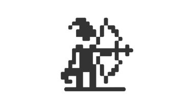 Hedef alan piksel sanatı erkek okçu karakteri.