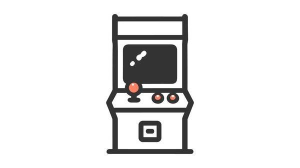 Arcade game machine line icon. On white background.