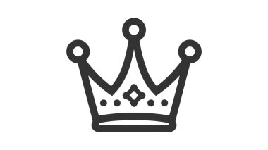 Crown Simgesi, gri arka planda izole edilmiş, modaya uygun, düz stil. Web sitesi tasarımı için taç sembolü, logo, uygulama, UI. Vektör illüstrasyonu, EPS10.