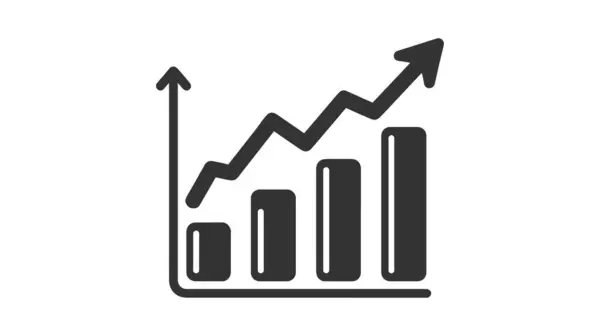 Büyüme Vektör Satırı Simgesi beyaz arkaplanda izole edildi.