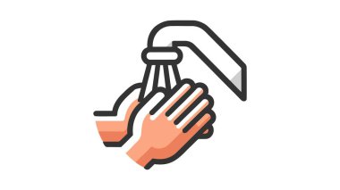 Web siteleri ve yazdırma için temiz bir düz vektör simgesi tutmak için ellerini yıka, yıka.