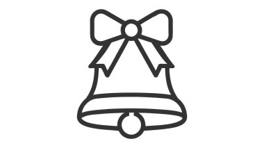 Bell taslak simgesini doldurdu. Kurdeleli çan. Vektör İllüstrasyonu.