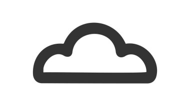 Beyaz arkaplanda vektör bulutu simgesi renkli düz çizgi.